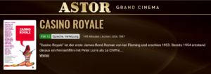 Casino Royale (1967) Astor Kino Hannover @ Astor Kino Hannover